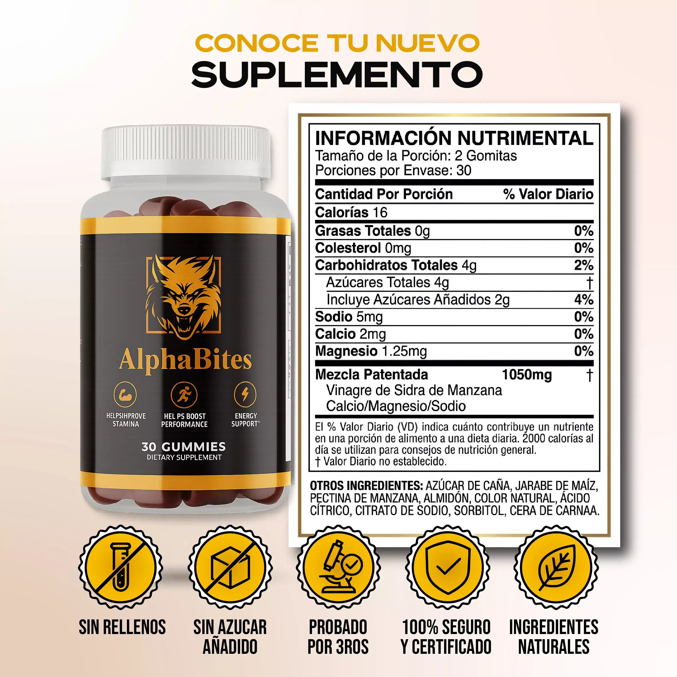 Suplemento Alpha Bites Oxido 30 Gomas