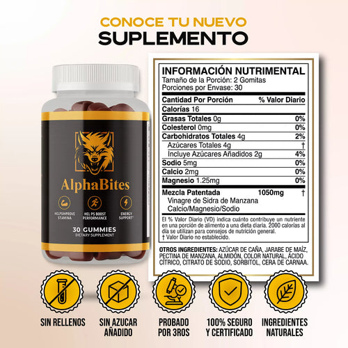 Suplemento Alpha Bites Oxido 30 Gomas