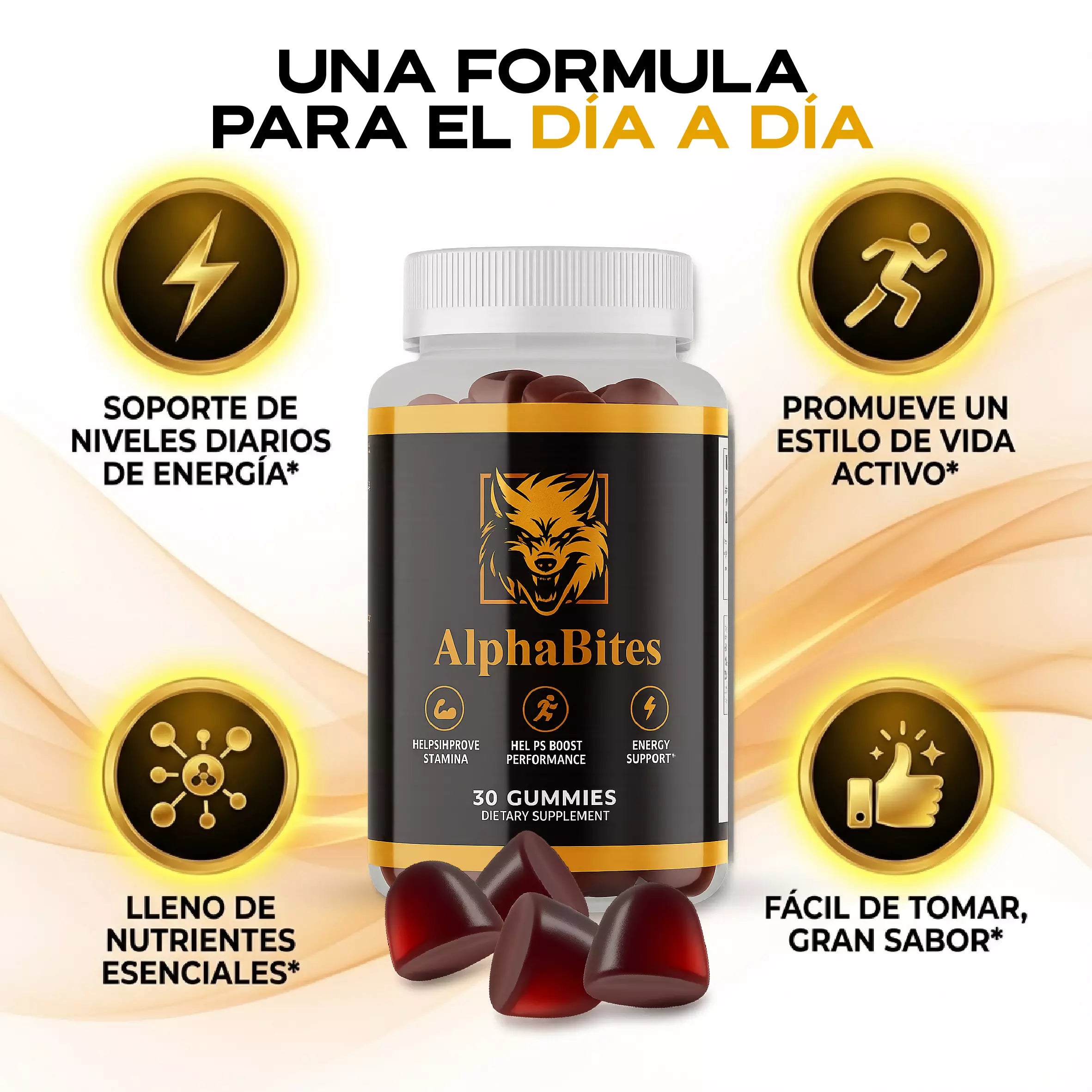 Suplemento Alpha Bites Oxido 30 Gomas